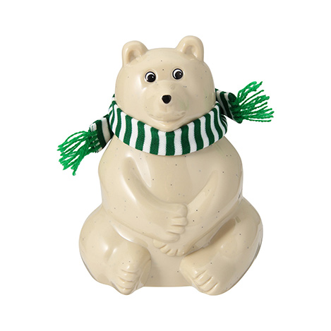 今年も登場！　毎年好評のマフラー付きシロクマ貯金箱