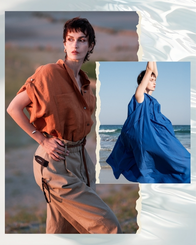 大地のアースカラーと海のブルー。「ドメル」の新・大人スタイル