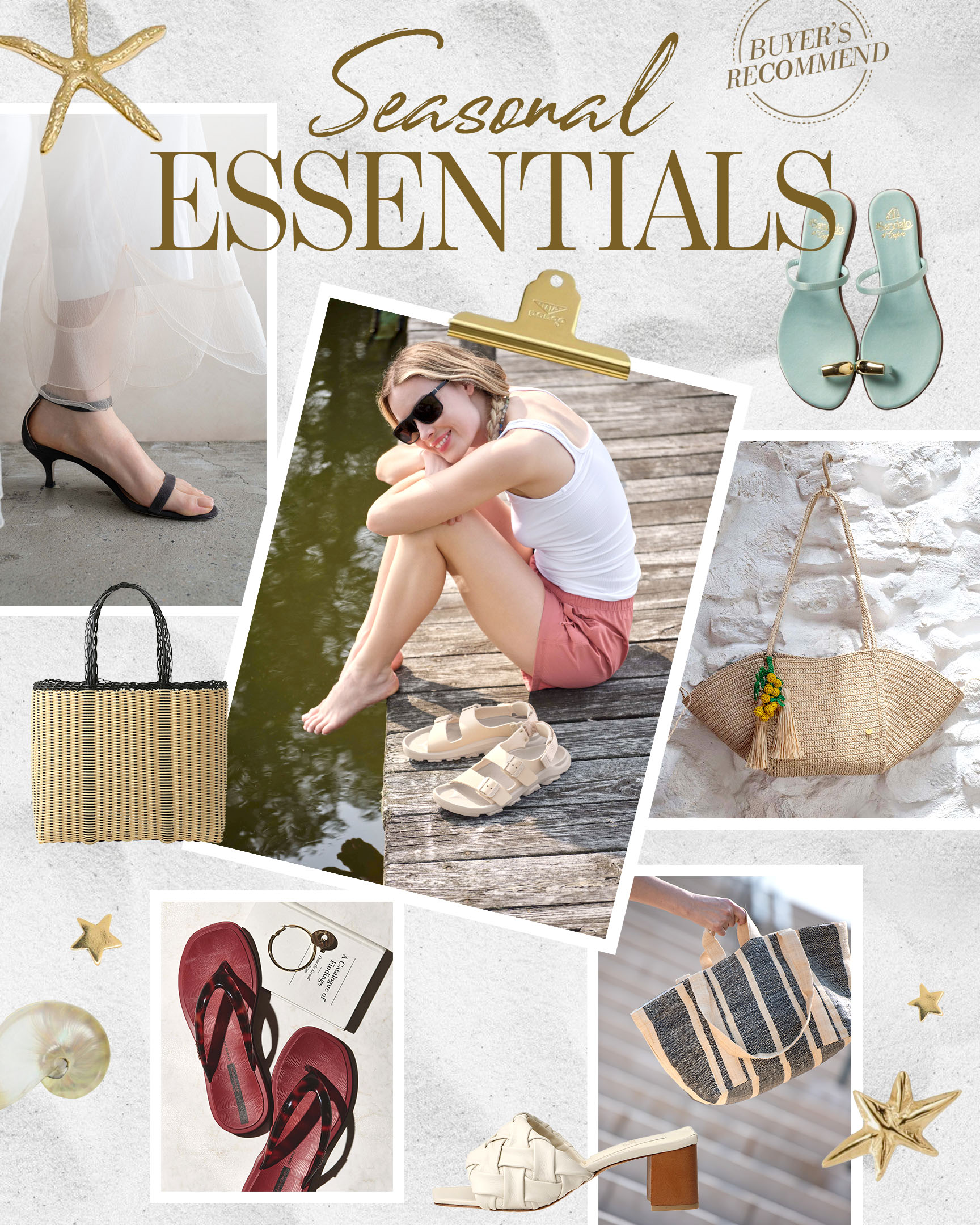 旬顔のサンダル＆カゴバッグでシーズンムードを満喫