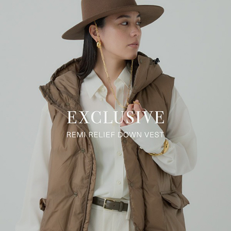 【予約スタート!】REMI RELIEF別注ダウンベスト